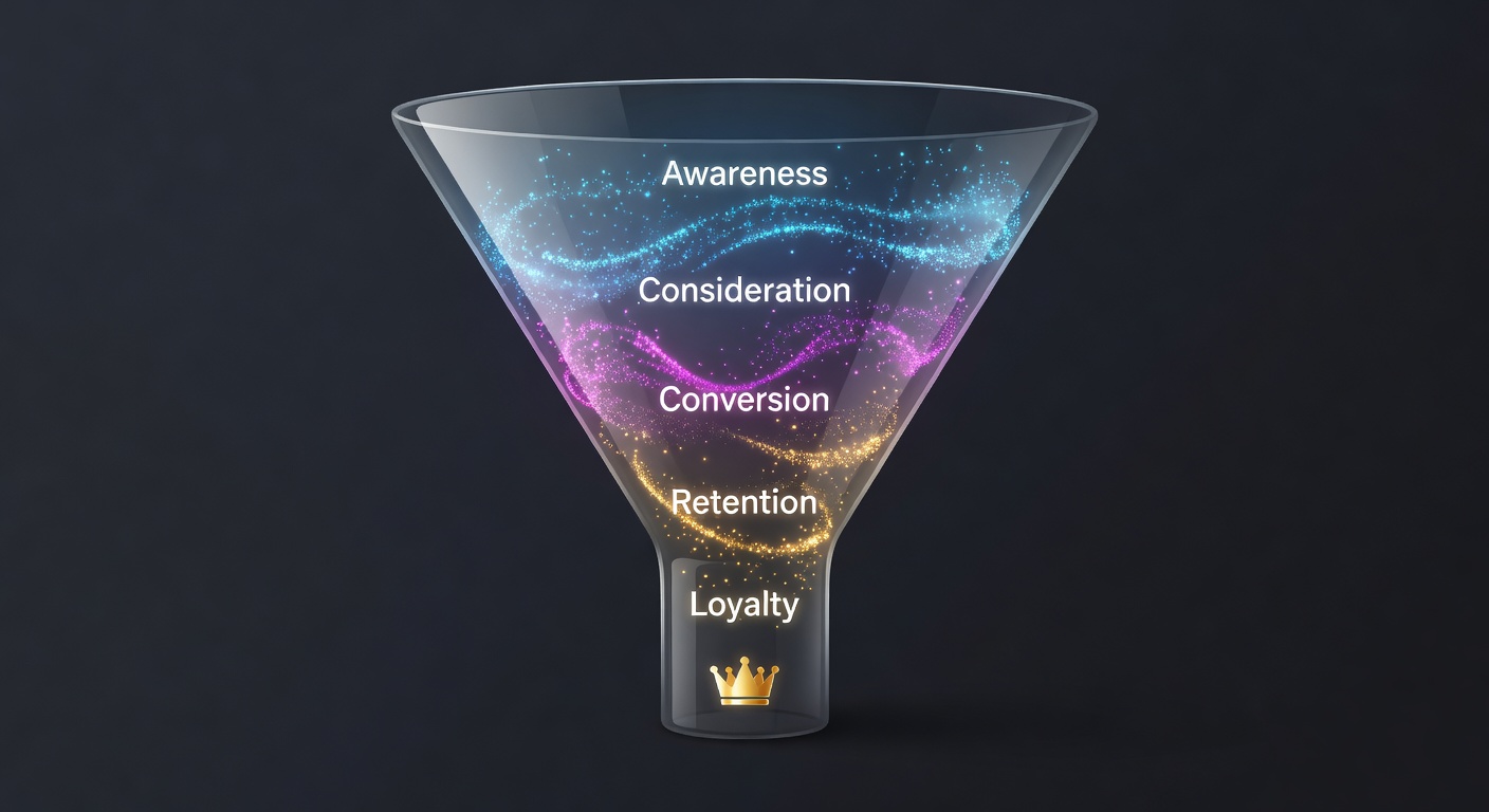 Content funnel visual